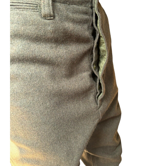 RARE NLST Army Green Wool Drop Crotch Baggy Pants 26 Small Archival - Picture 4 of 8